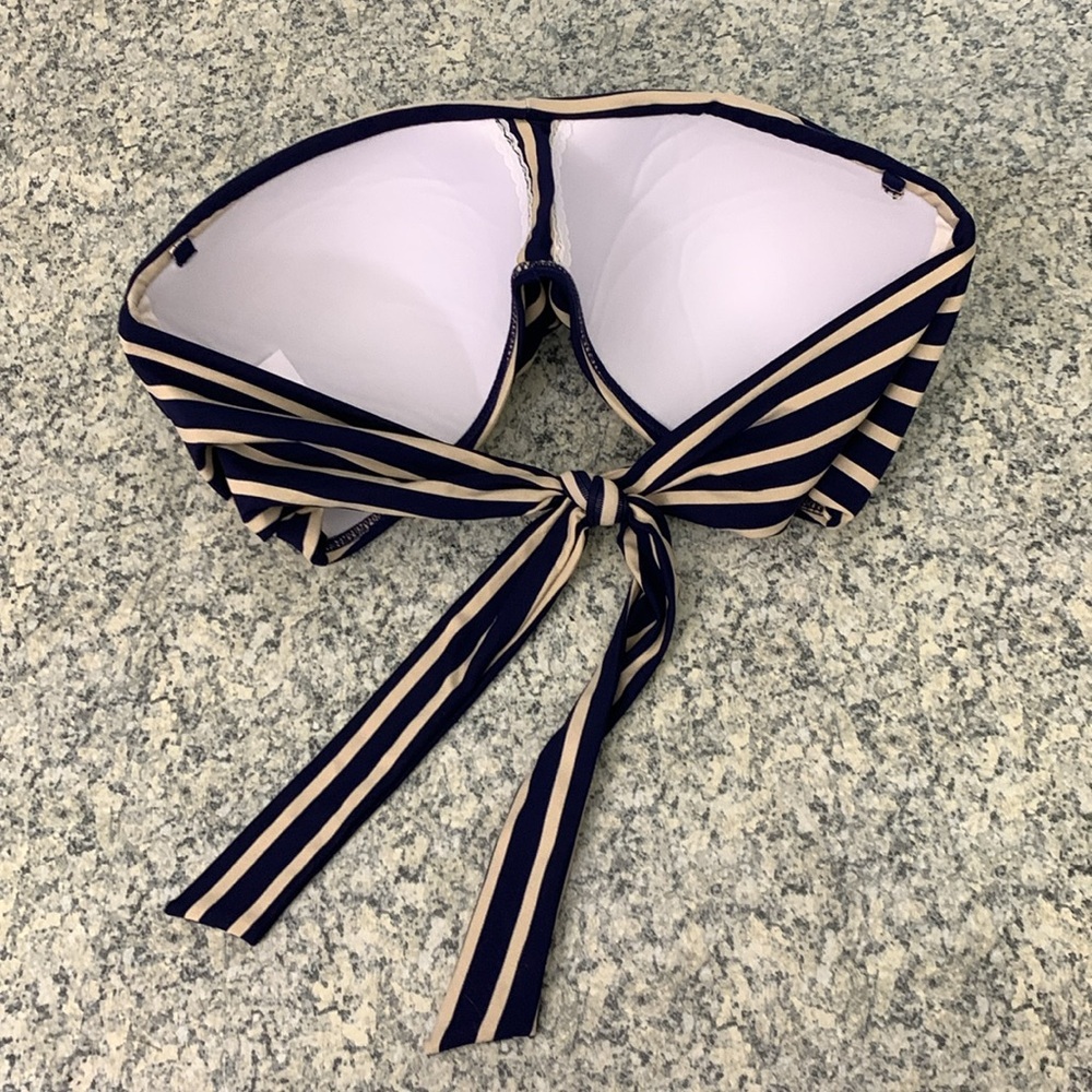 Liz Claiborne bandeau Bikini top size 14 back tied / adjustable strapless - Picture 5 of 9